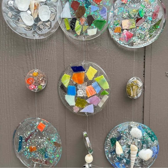 Hanging wall decor OOAK Assemblage Art Handmade Mosaic Indoor/Outdoor - Picture 1 of 14